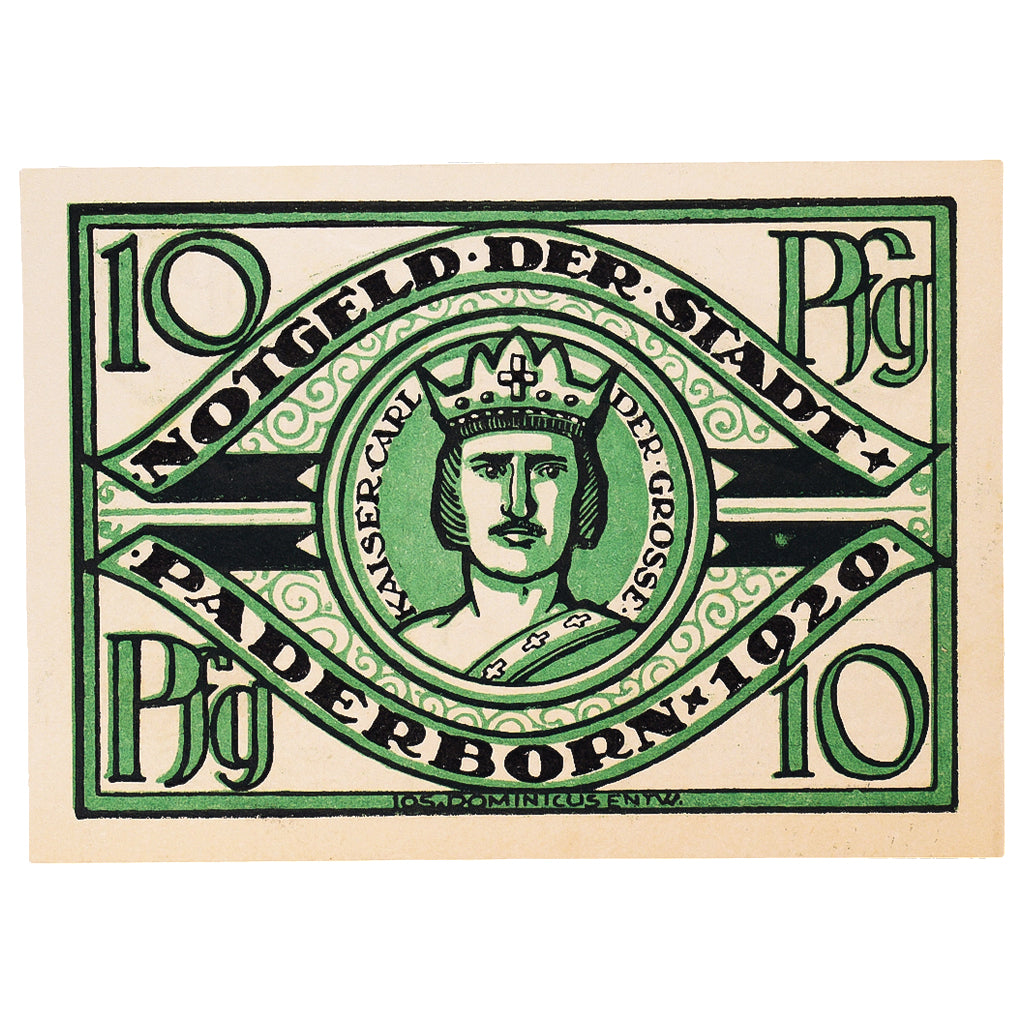 Banconote, Germania, Paderborn, 10 Pfennig, château 1920-03-01, SPL Mehl:P1.2