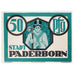 Banconote, Germania, Paderborn, 50 Pfennig, personnage 1921 SPL Mehl:1043.1