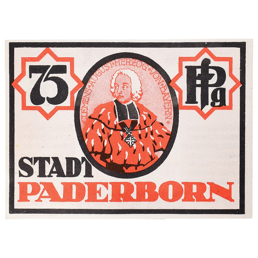 Billete, Alemania, Paderborn, 75 Pfennig, portrait, 1921 SC Mehl:1043.1