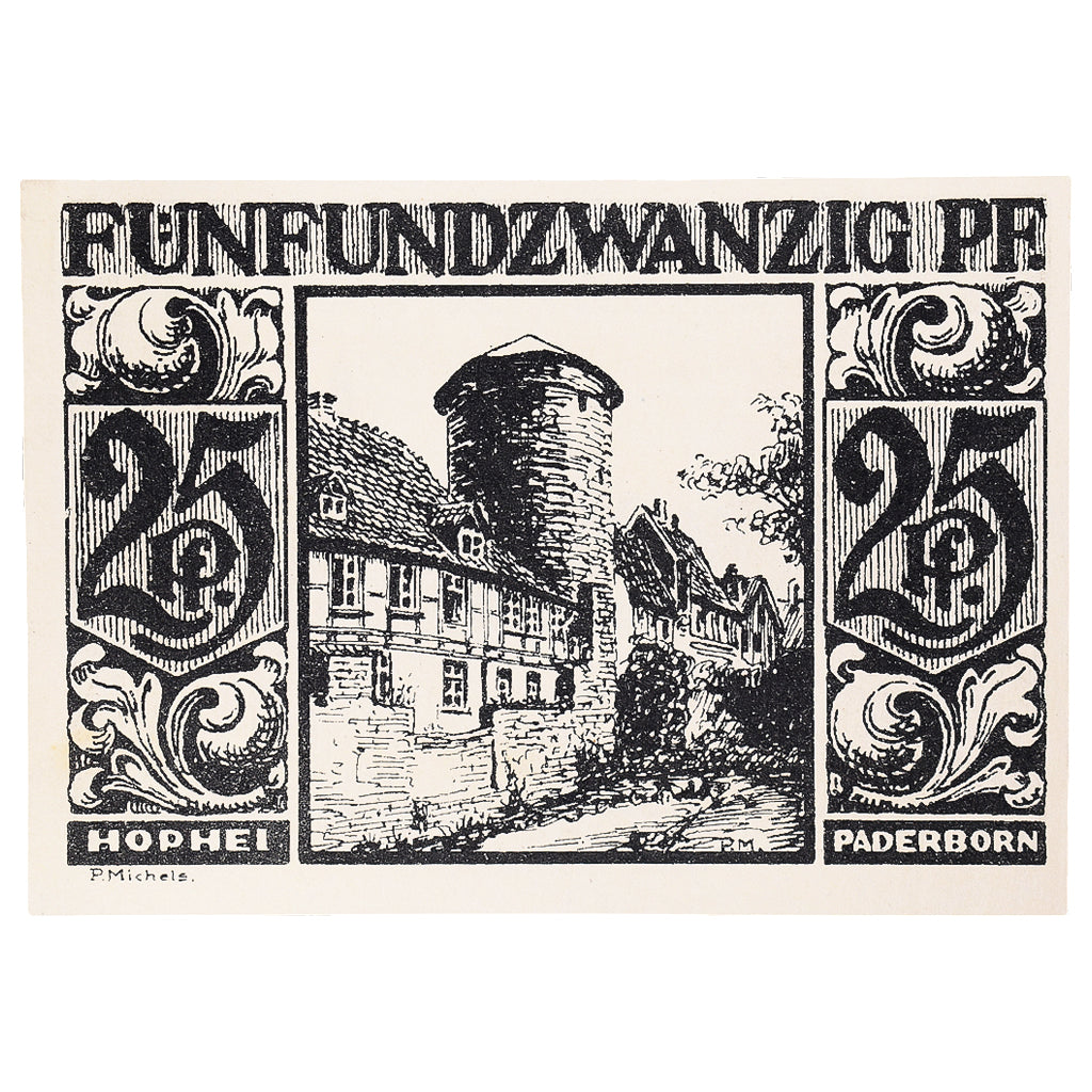 Banconote, Germania, Paderborn, 25 Pfennig, Maison, 1921 SPL Mehl:1043.6