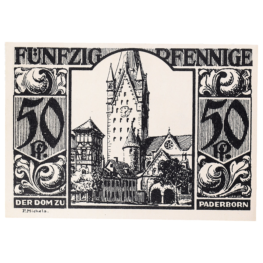 Banconote, Germania, Paderborn, 50 Pfennig, village 1921-11-10, SPL Mehl:1043.6