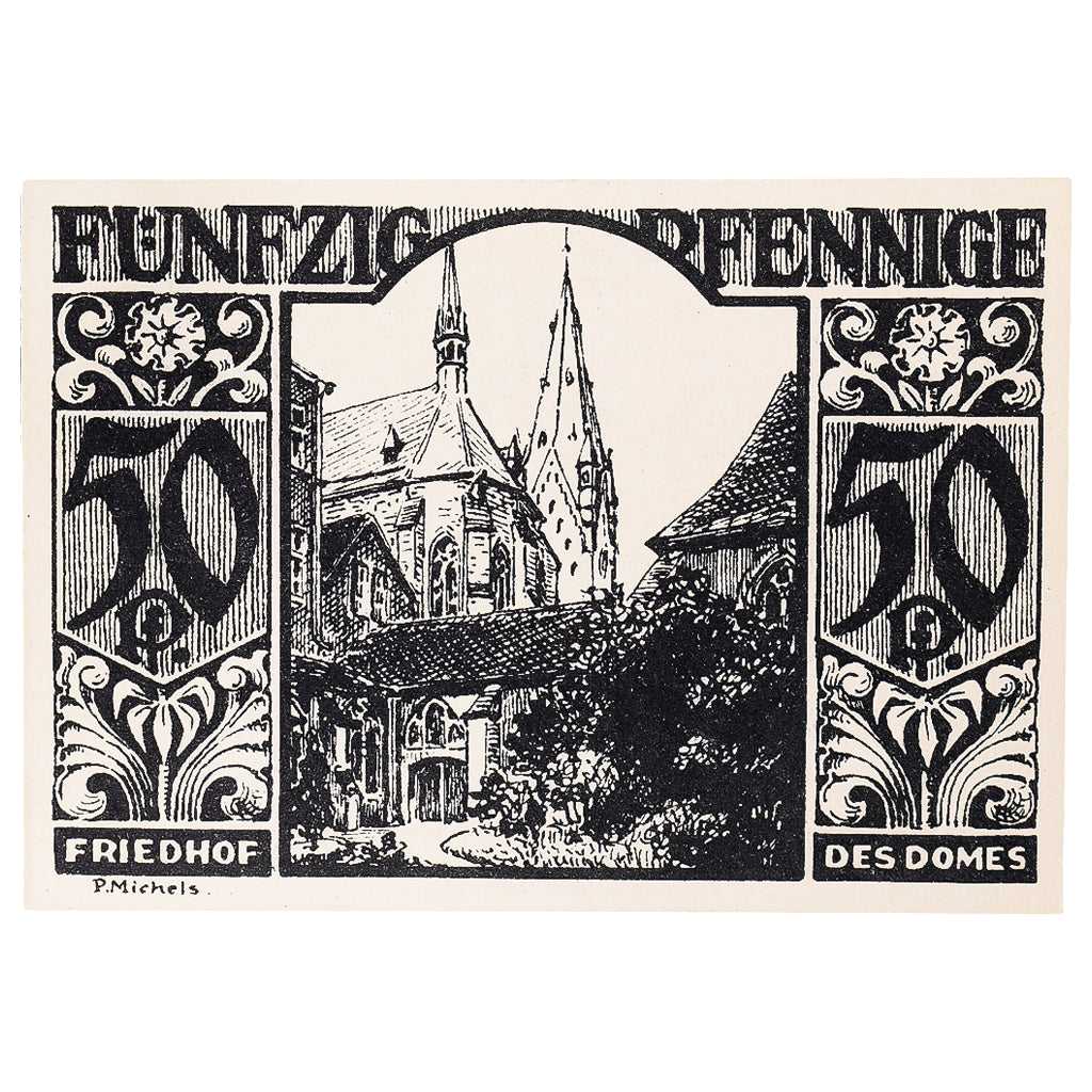Banknot, Niemcy, Paderborn, 50 Pfennig, Eglise 1921-11-10, UNC(63) Mehl:1043.6