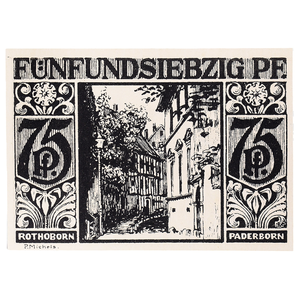 Banconote, Germania, Paderborn, 75 Pfennig, ruelle, 1921 SPL Mehl:1043.6