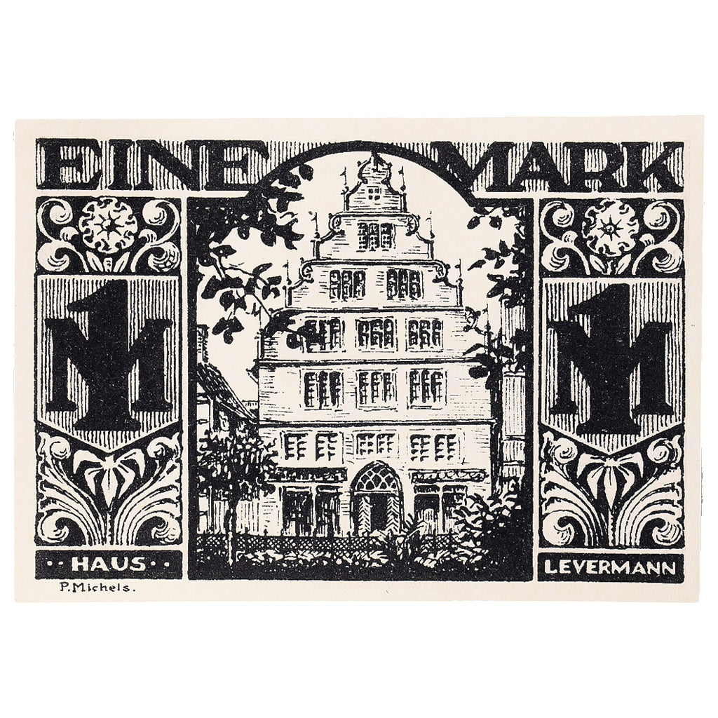 Banconote, Germania, Paderborn, 1 Mark, Batiment 1921-11-10, SPL Mehl:1043.6