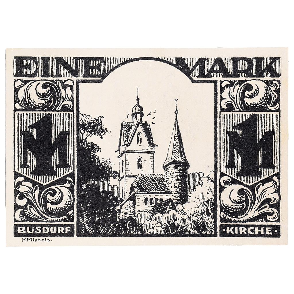Geldschein, Deutschland, Paderborn, 1 Mark, Eglise, 1921-11-10, UNZ- Mehl:1043.6