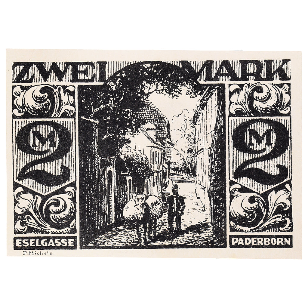 Banconote, Germania, Paderborn, 2 Mark, village 1921-11-10, SPL Mehl:1043.6