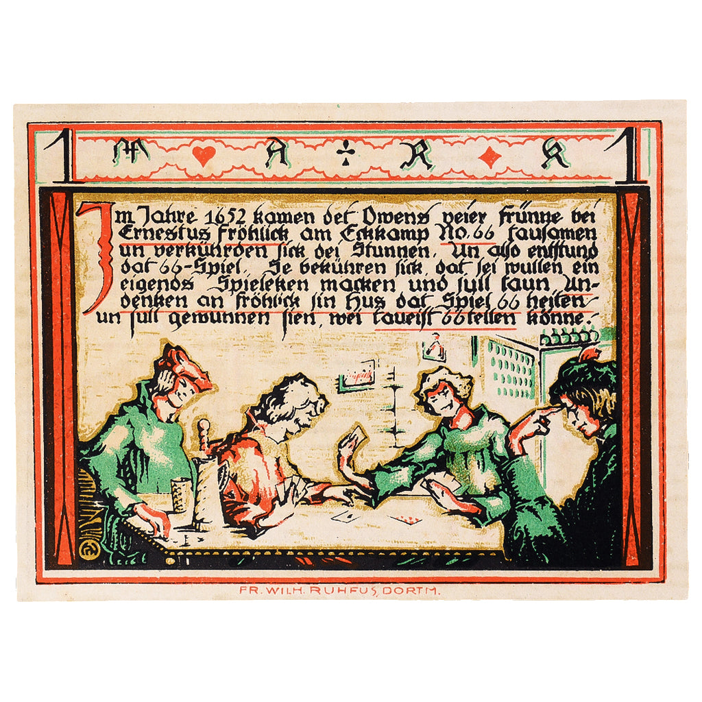 Banknot, Niemcy, Paderborn, 1 Mark, jeu, 1921, 1921-11-10, UNC(63), Mehl:1043.2