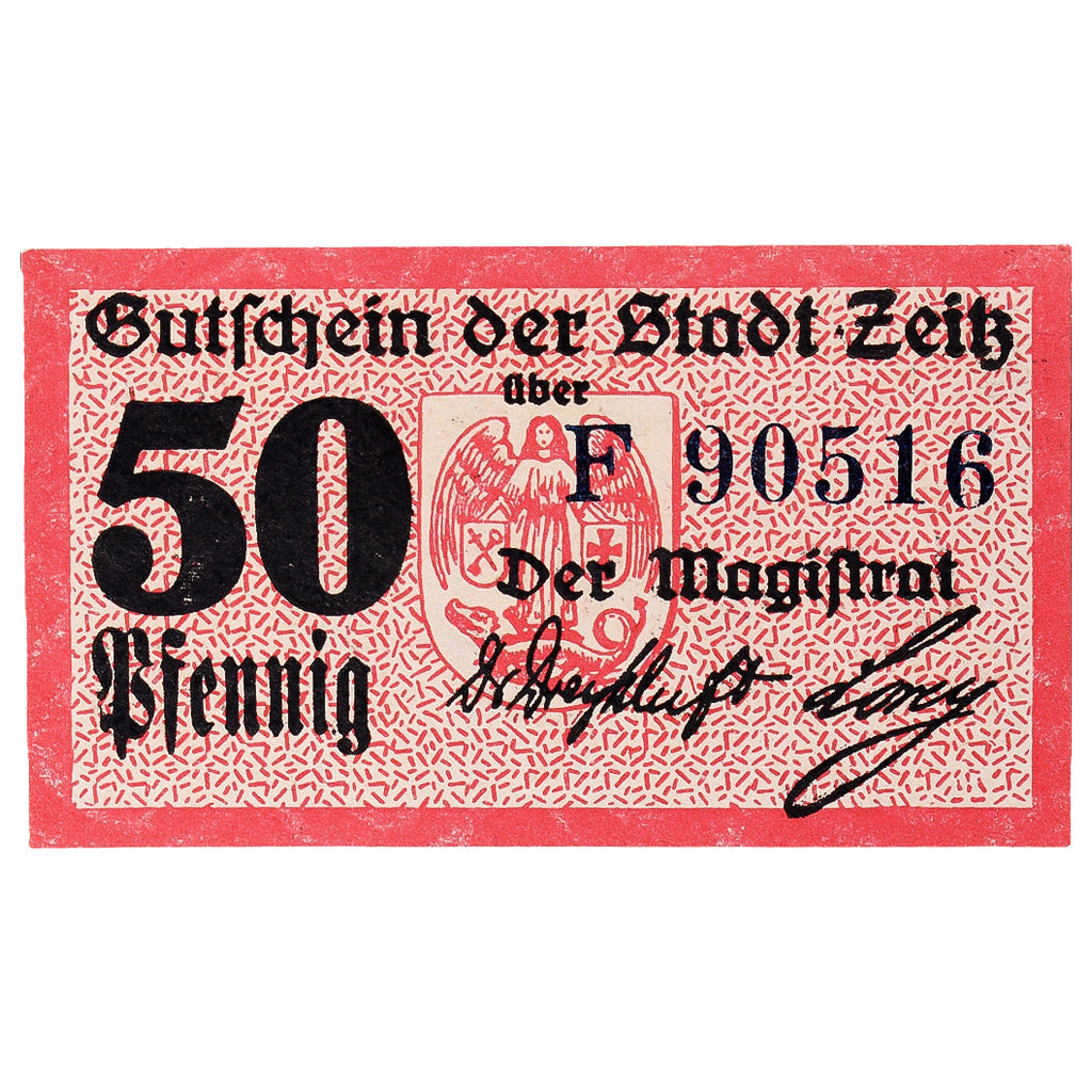 Banconote, Germania, Zeitz, 50 Pfennig, Blason, 1920, SPL, Mehl:Z4.5