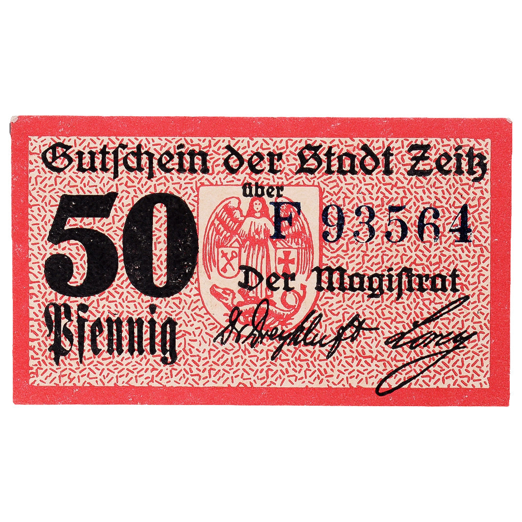 Banknot, Niemcy, Zeitz, 50 Pfennig, Texte, 1920, UNC(63), Mehl:Z4.5