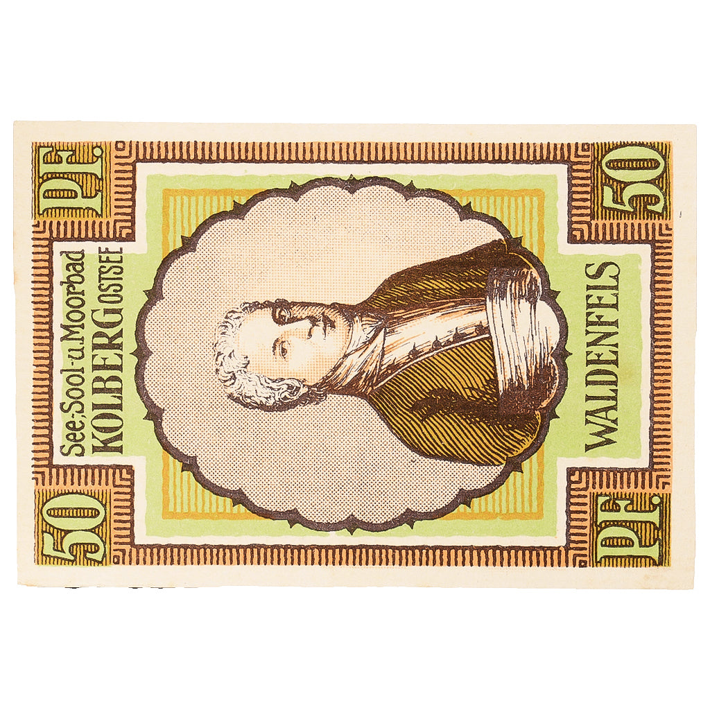 Banknot, Niemcy, Kolberg, 50 Pfennig, portrait 1921-09-01, UNC(63) Mehl:737.1