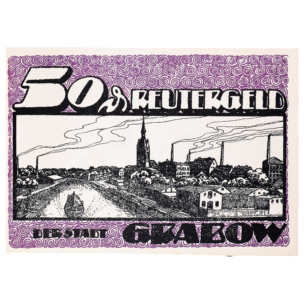 Nota, Alemanha, Grabow, 50 Pfennig, Ville, 1920, 1920-12-31, UNC(63), Mehl:460.1
