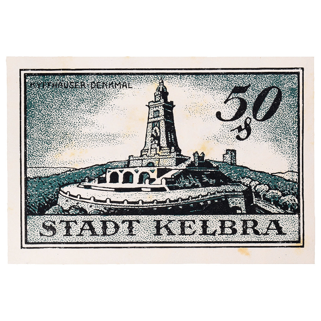 Geldschein, Deutschland, Kelbra, 50 Pfennig, Monument 1921-06-19 UNZ- Mehl:686.1
