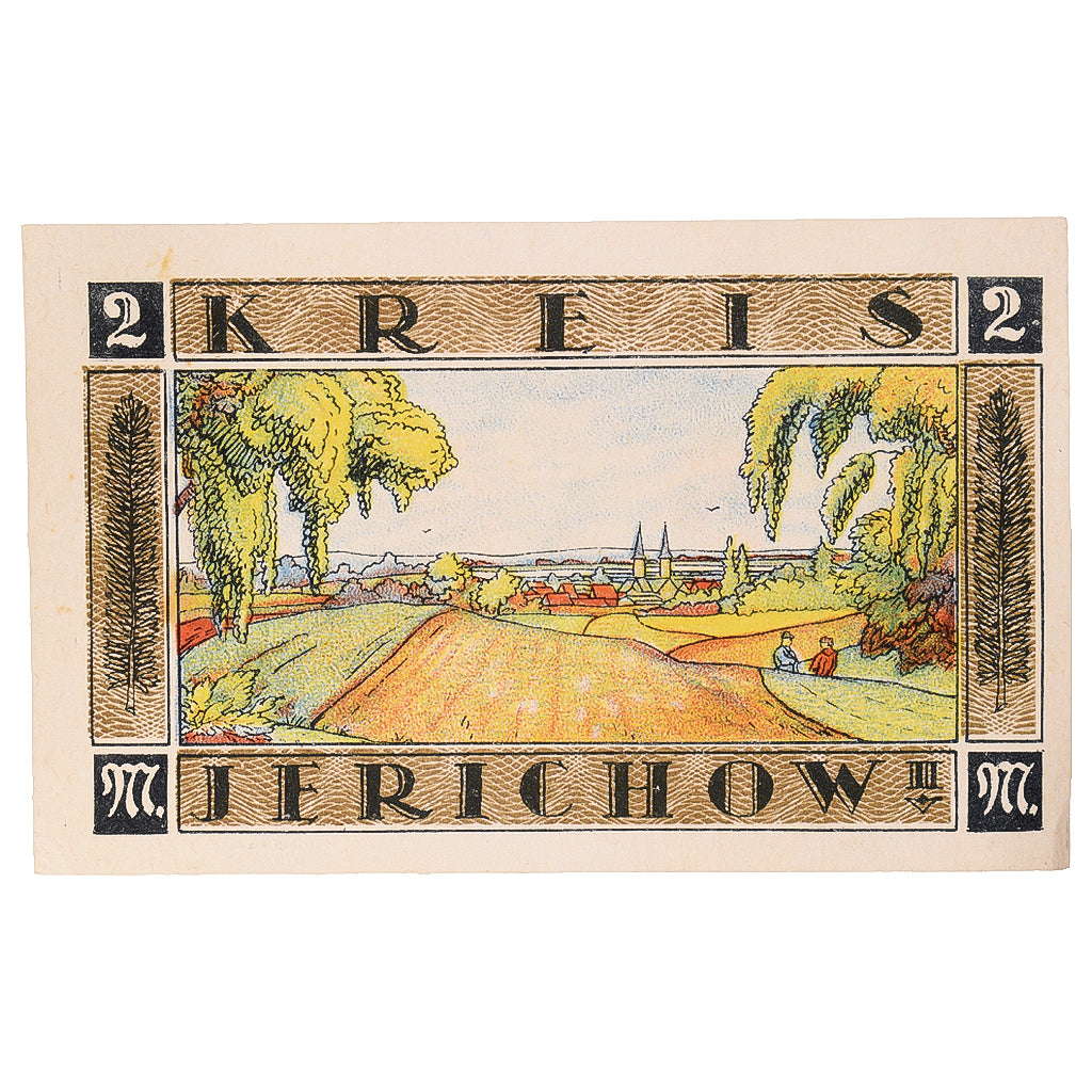 Banknot, Niemcy, Jerichow, 2 Mark, paysage 1922-10-01, UNC(63) Mehl:658.2