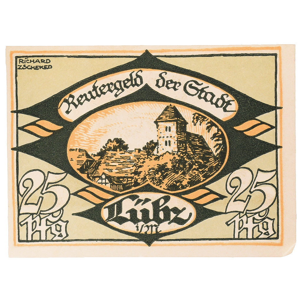 Geldschein, Deutschland, Lübz, 25 Pfennig, Usine 1922-05-31, UNZ- Mehl:835.1