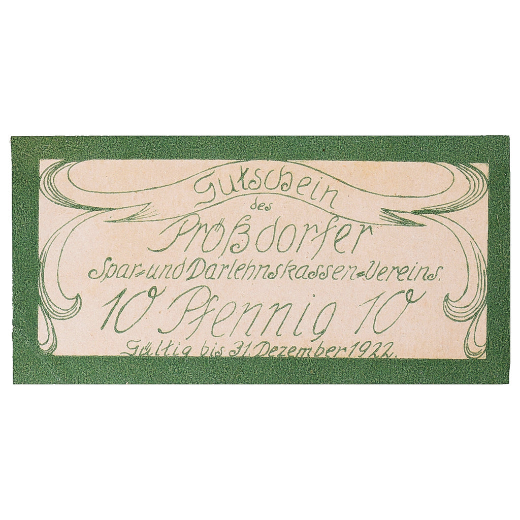 Banconote, Germania, Prosdorf, 10 Pfennig, château 1922-12-31, SPL Mehl:K2092b