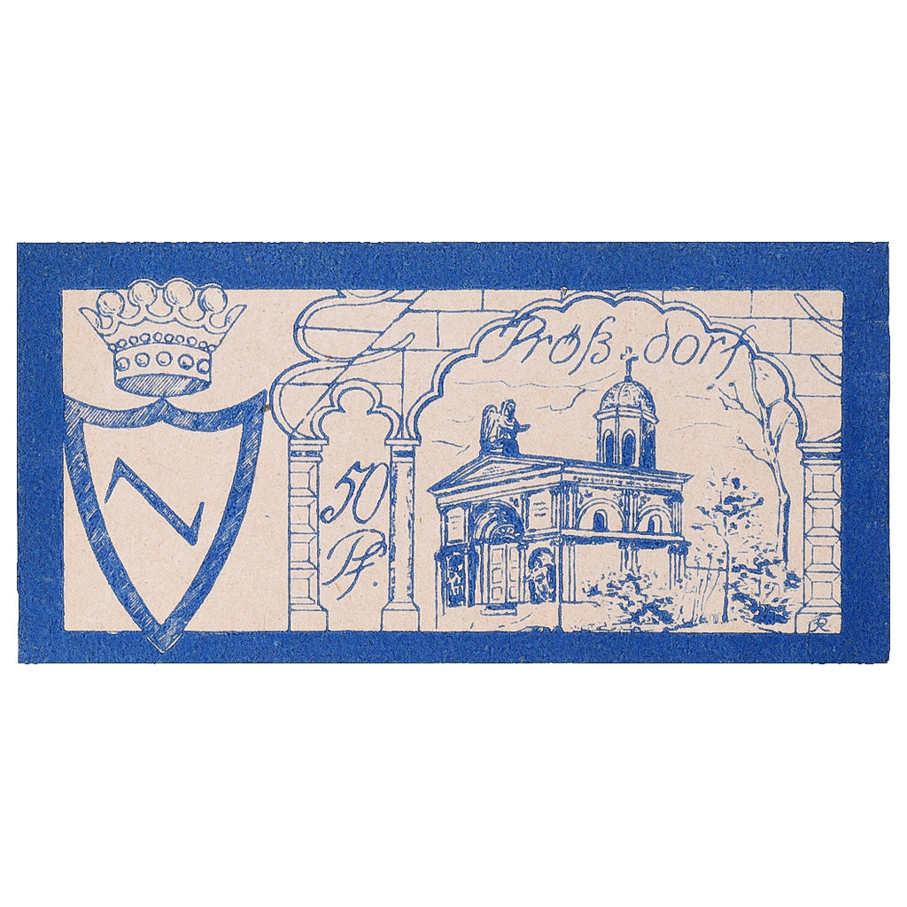 Banknot, Niemcy, Prosdorf, 50 Pfennig, Eglise 1922-12-31, UNC(63) Mehl:K2092b