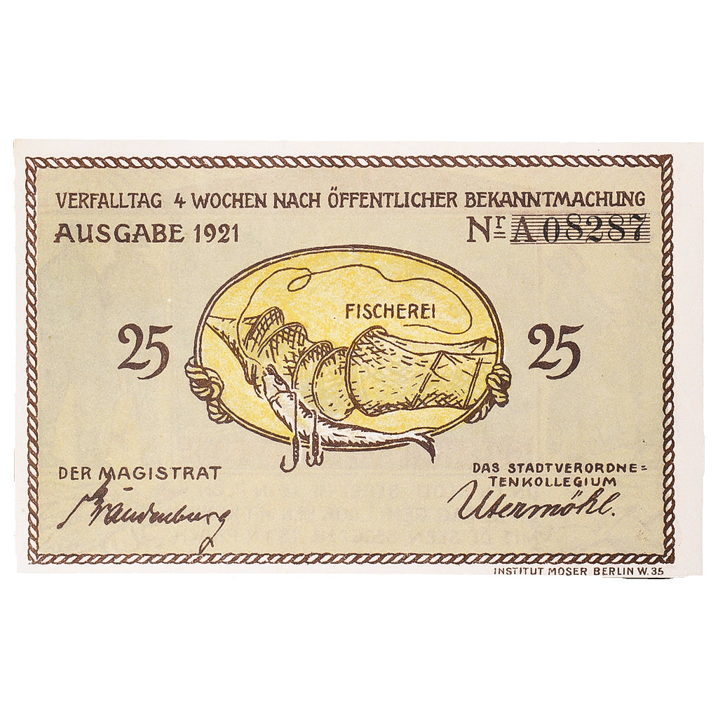 Geldschein, Deutschland, Plön, 25 Pfennig, village, 1921, UNZ-, Mehl:1064.1