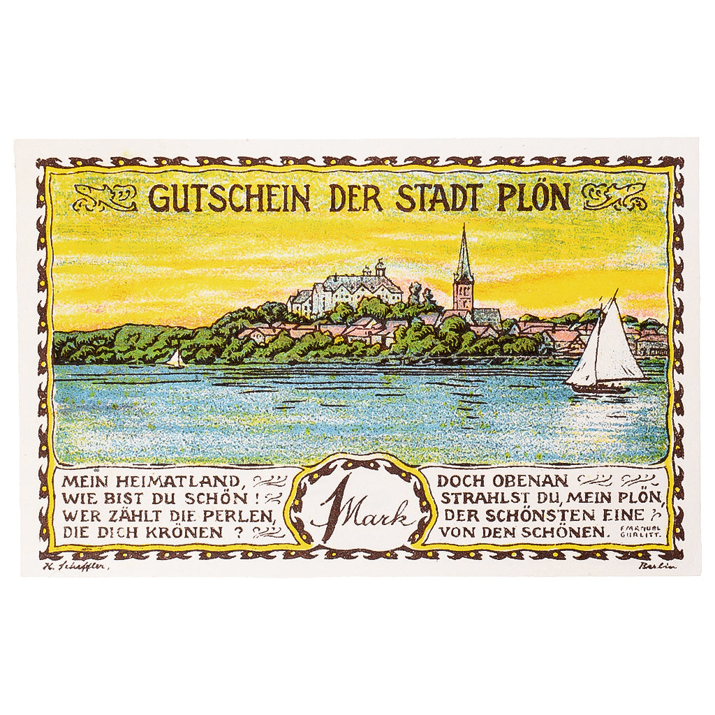Banconote, Germania, Plön, 1 Mark, bateau, 1921, SPL, Mehl:1064.1