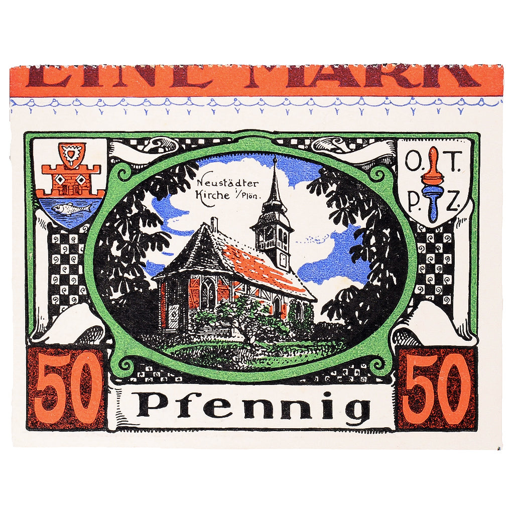 Geldschein, Deutschland, Plön, 50 Pfennig, Eglise, 1921, UNZ-, Mehl:1063.10b