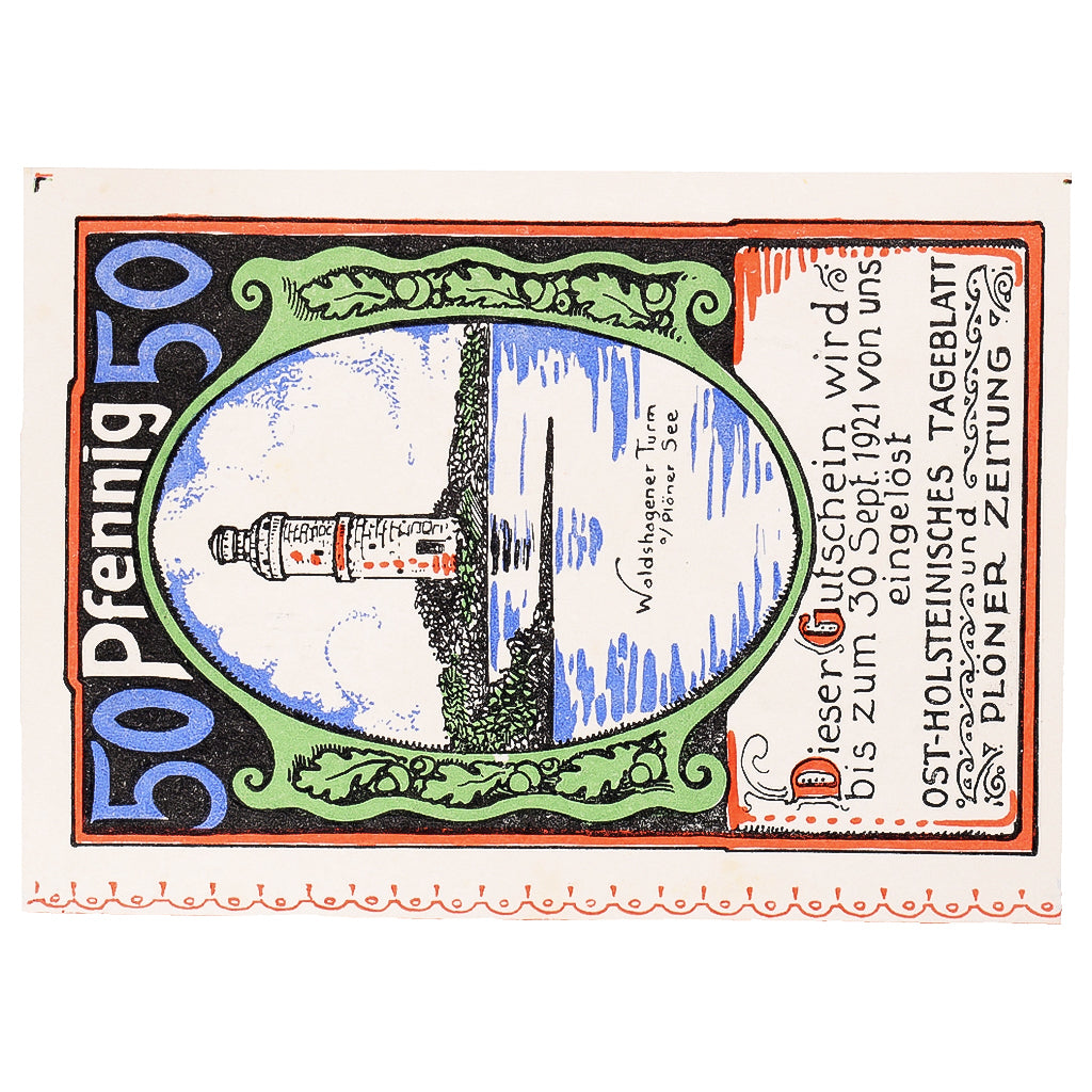 Geldschein, Deutschland, Plön, 50 Pfennig, Phare, 1921, UNZ-, Mehl:1063.10b