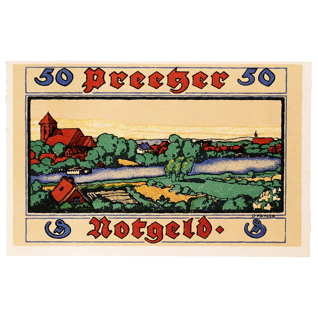 Banconote, Germania, Preetz, 50 Pfennig, paysage, 1921, SPL, Mehl:1071.3