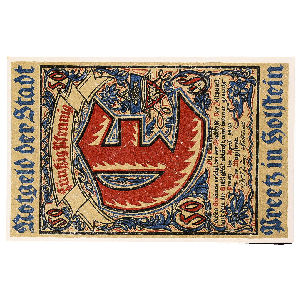 Geldschein, Deutschland, Preetz, 50 Pfennig, ferme, 1921, UNZ-, Mehl:1071.3