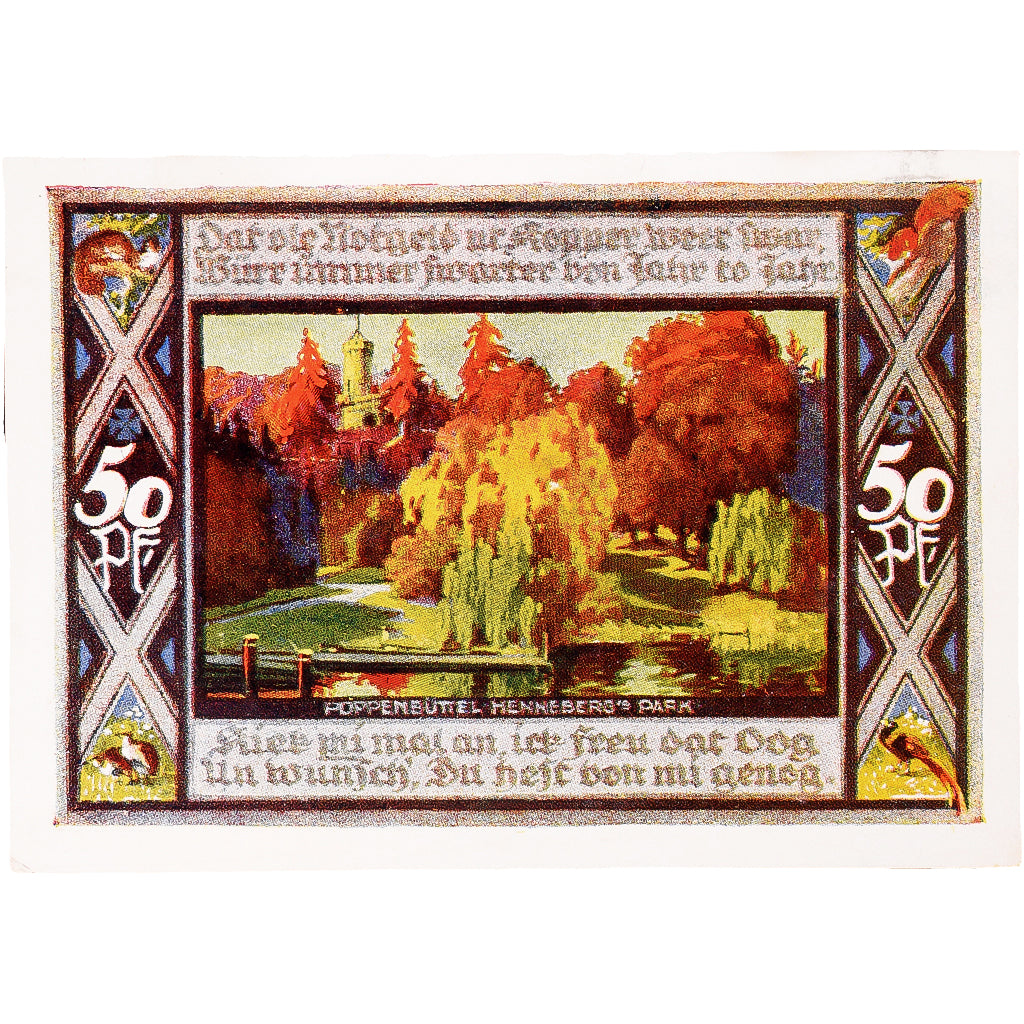 Banknot, Niemcy, Poppenbüttel, 50 Pfennig, parc 1920-12-31, UNC(63) Mehl:1068.1