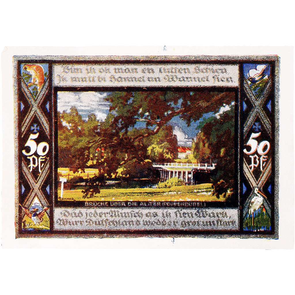 Banknot, Niemcy, Poppenbüttel, 50 Pfennig, pont 1921-12-31, UNC(63) Mehl:1068.1