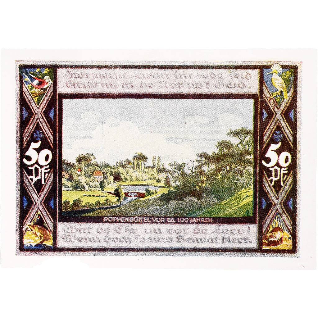 Geldschein, Deutschland, Poppenbüttel, 50 Pfennig, Blason, 1921 UNZ- Mehl:1068.1