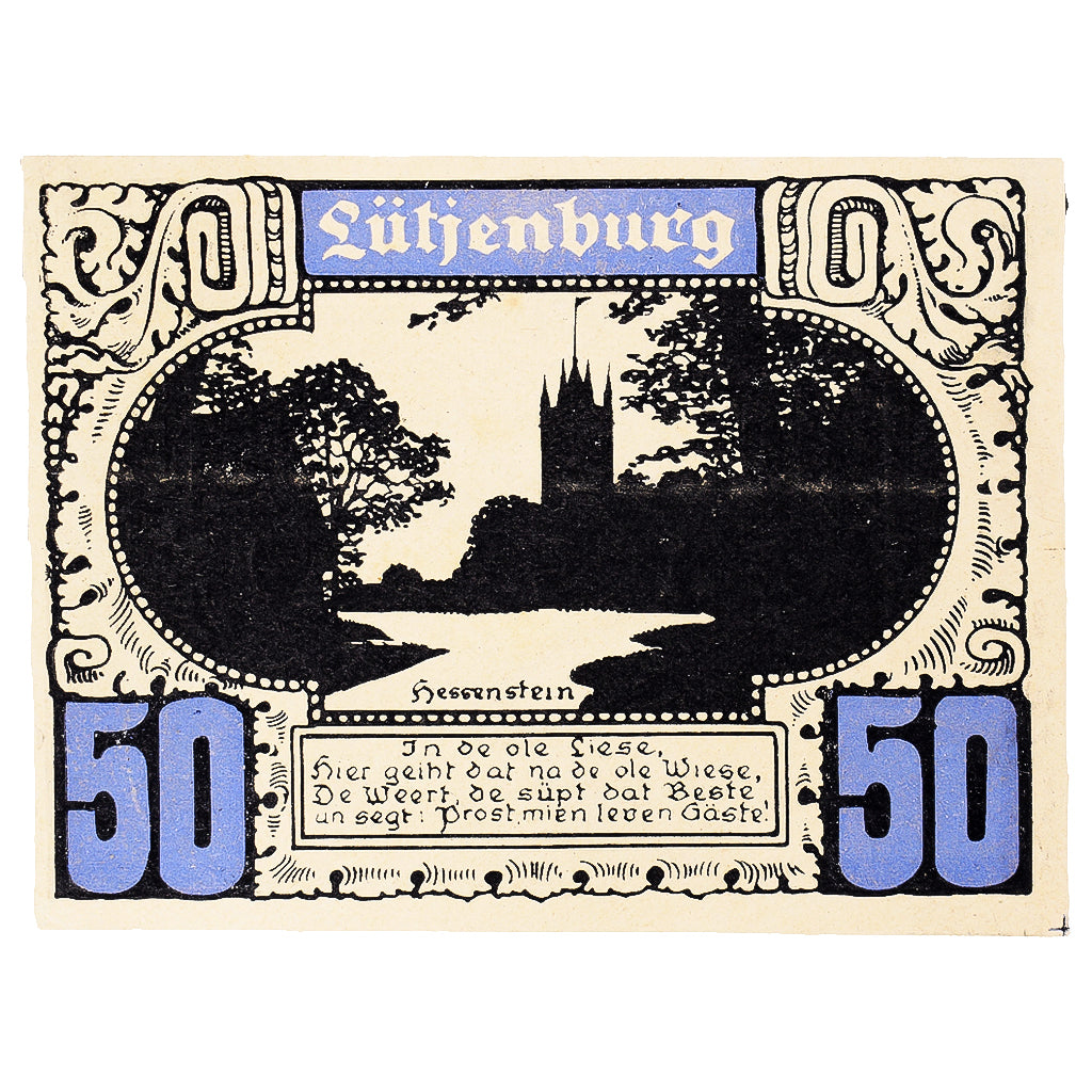 Geldschein, Deutschland, Lutjenburg, 50 Pfennig, château, 1921, UNZ- Mehl:1063.2