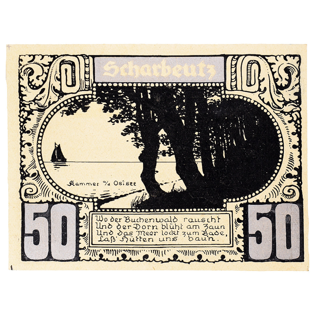 Banknot, Niemcy, Scharbeutz, 50 Pfennig, voilier, 1921, UNC(63), Mehl:1063.2
