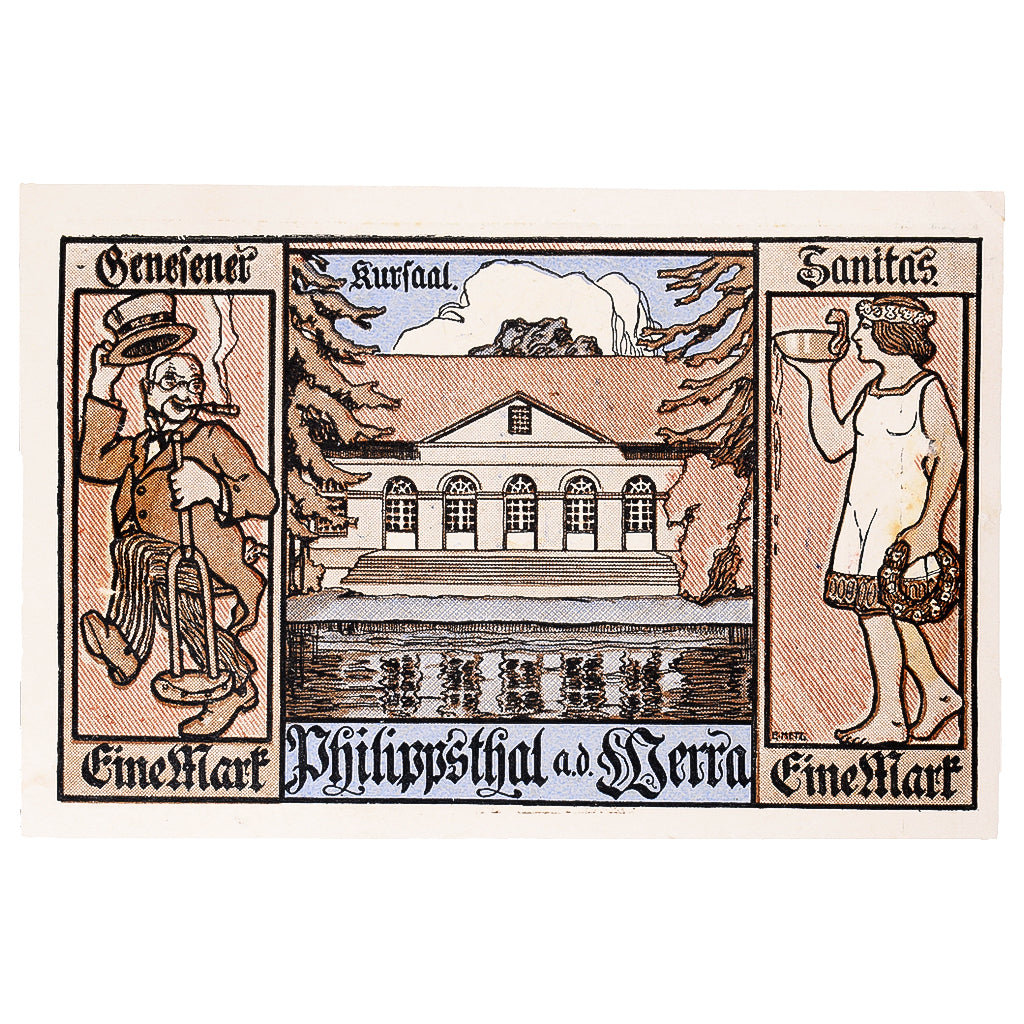 Geldschein, Deutschland, Philippsthal, 1 Mark, château, 1921, UNZ- Mehl:1058.1