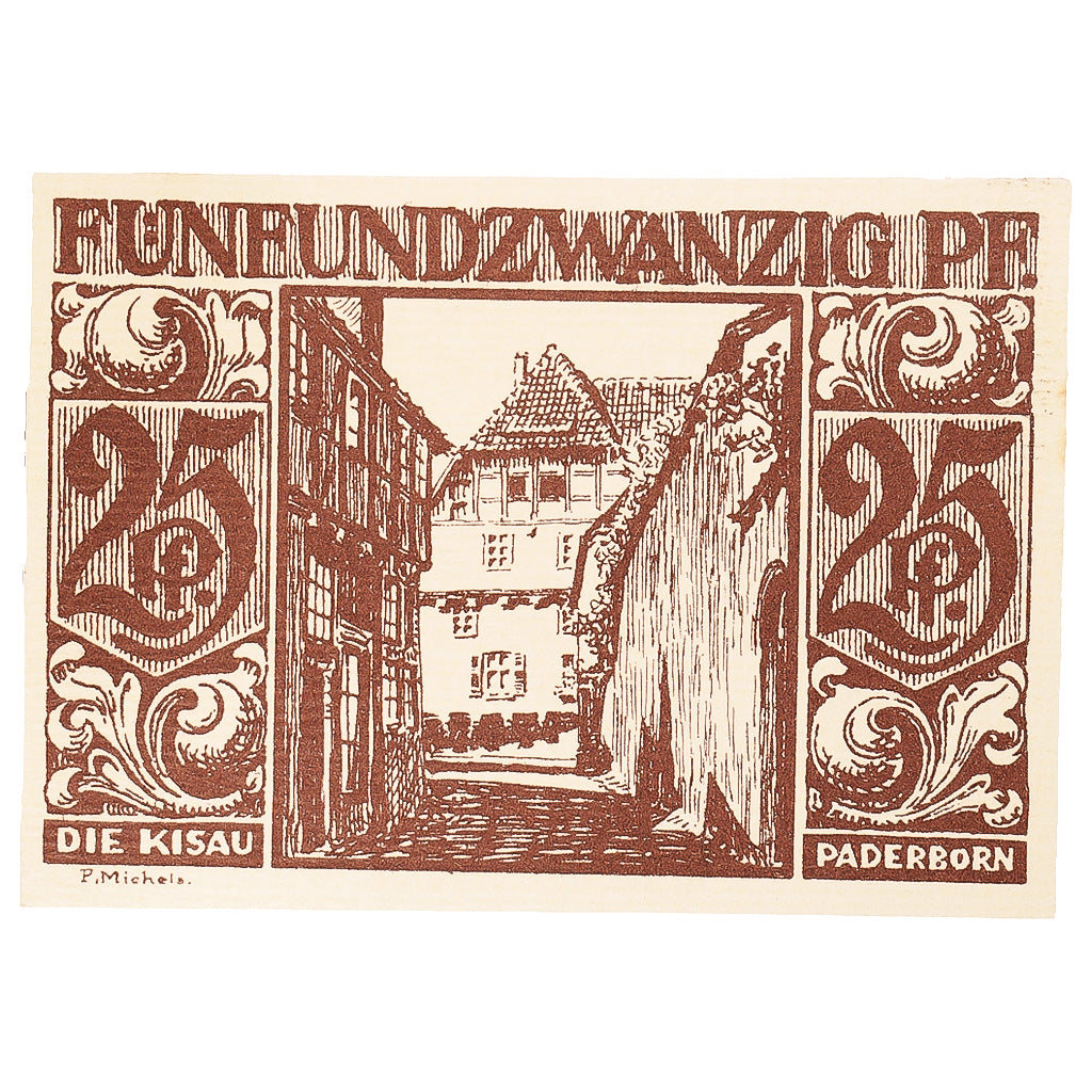 Banknot, Niemcy, Paderborn, 25 Pfennig, rue 1921-11-10, UNC(63) Mehl:1043.5