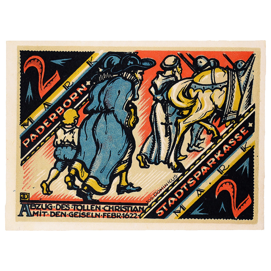Geldschein, Deutschland, Paderborn, 2 Mark, marche 1921-11-10, UNZ- Mehl:1043.3
