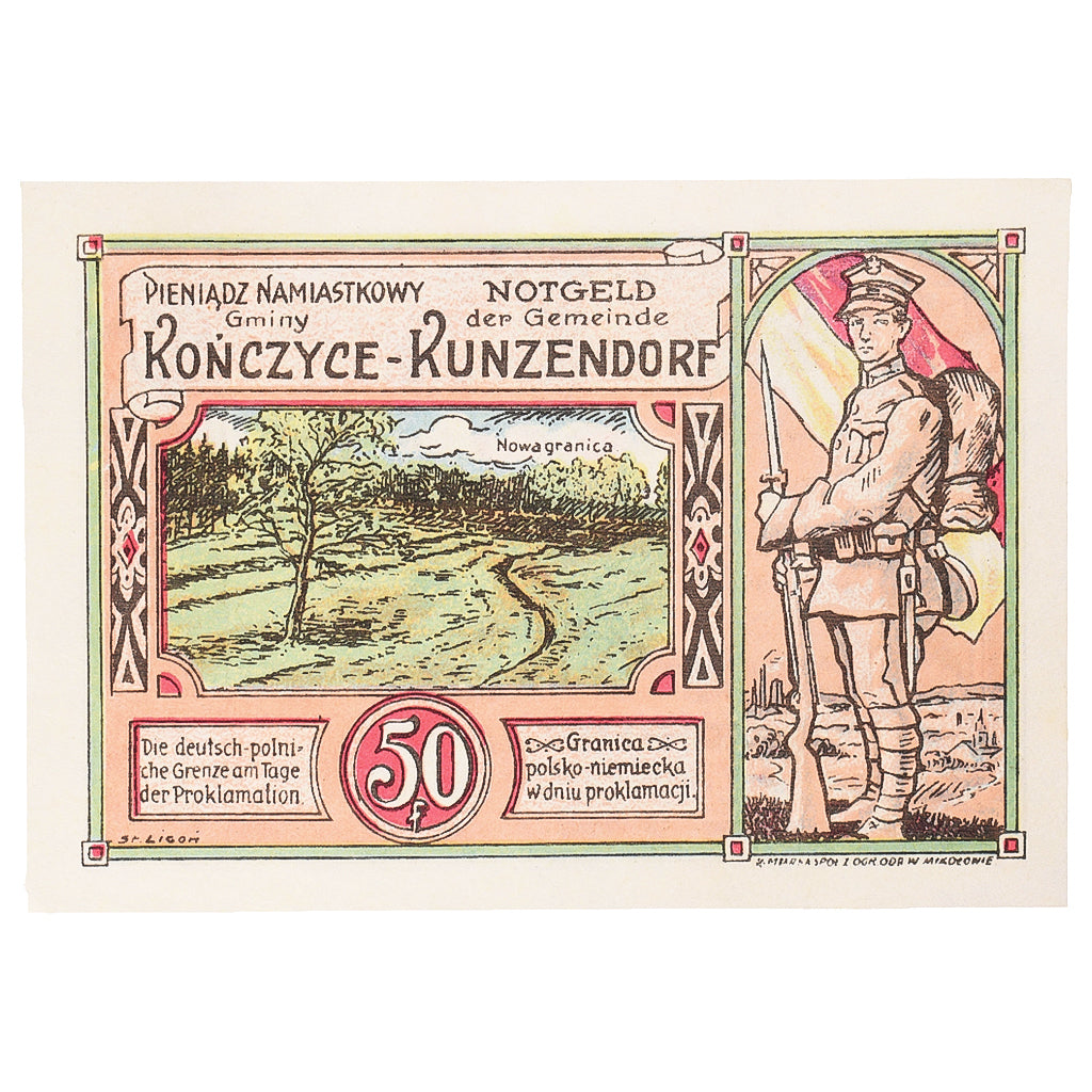 Banknot, Niemcy, Kunzendorf, 50 Pfennig, Blason, 1923 UNC(63) Mehl:750.1