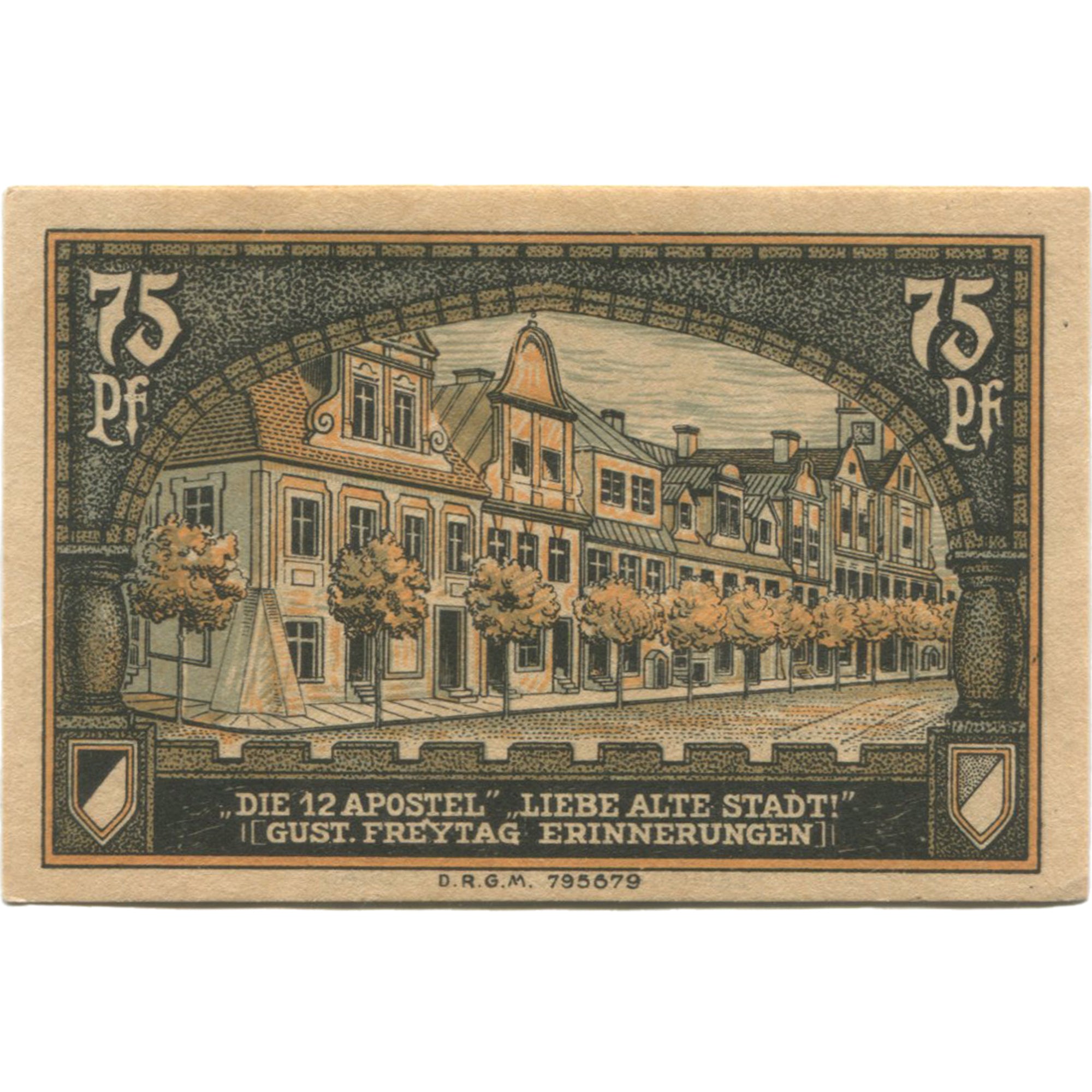 Geldschein, Deutschland, Kreuzburg, 75 Pfennig, rue 1921-10-18, UNZ- Mehl:744.2
