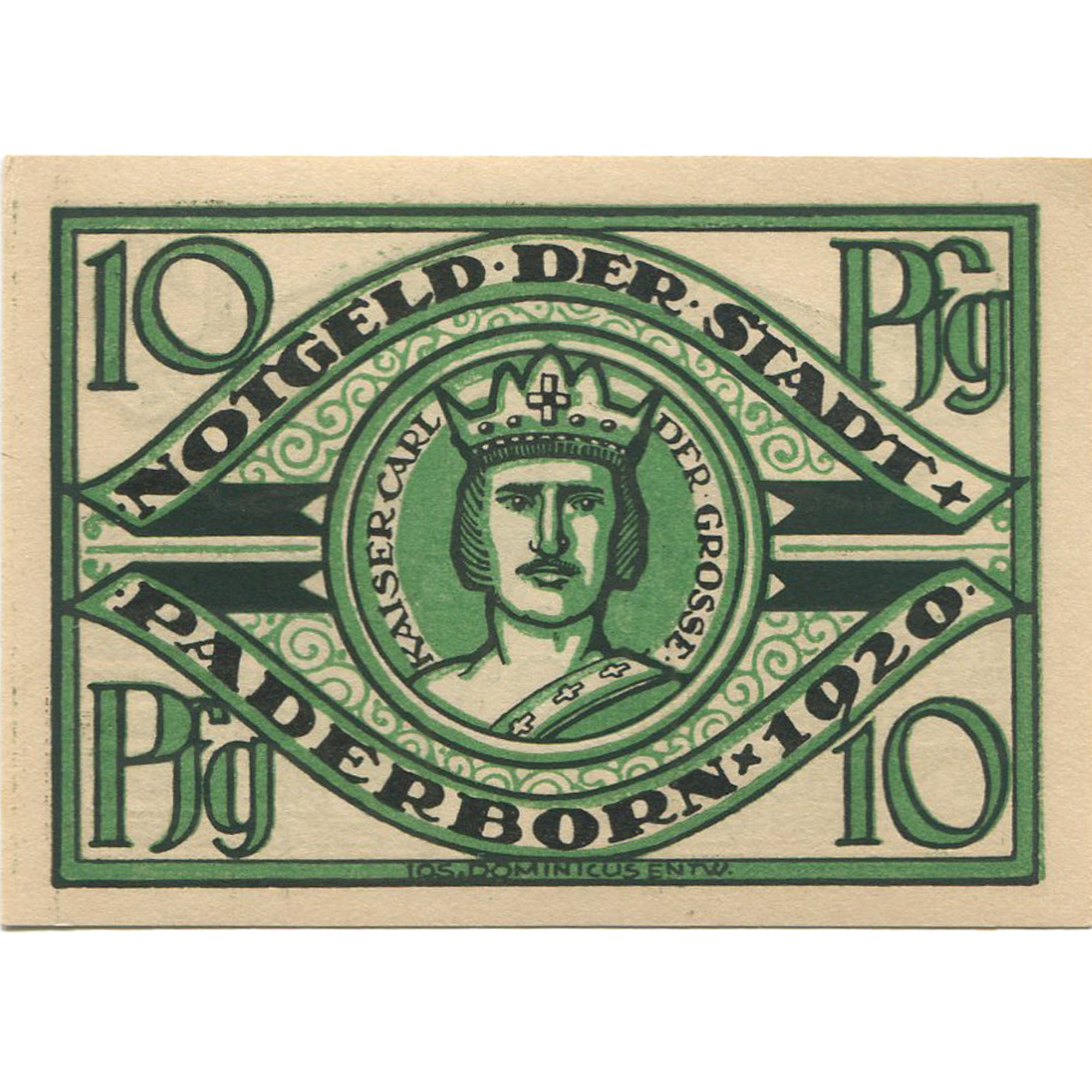 Geldschein, Deutschland, Paderborn, 10 Pfennig, château, 1920 UNZ- Mehl:P1.2