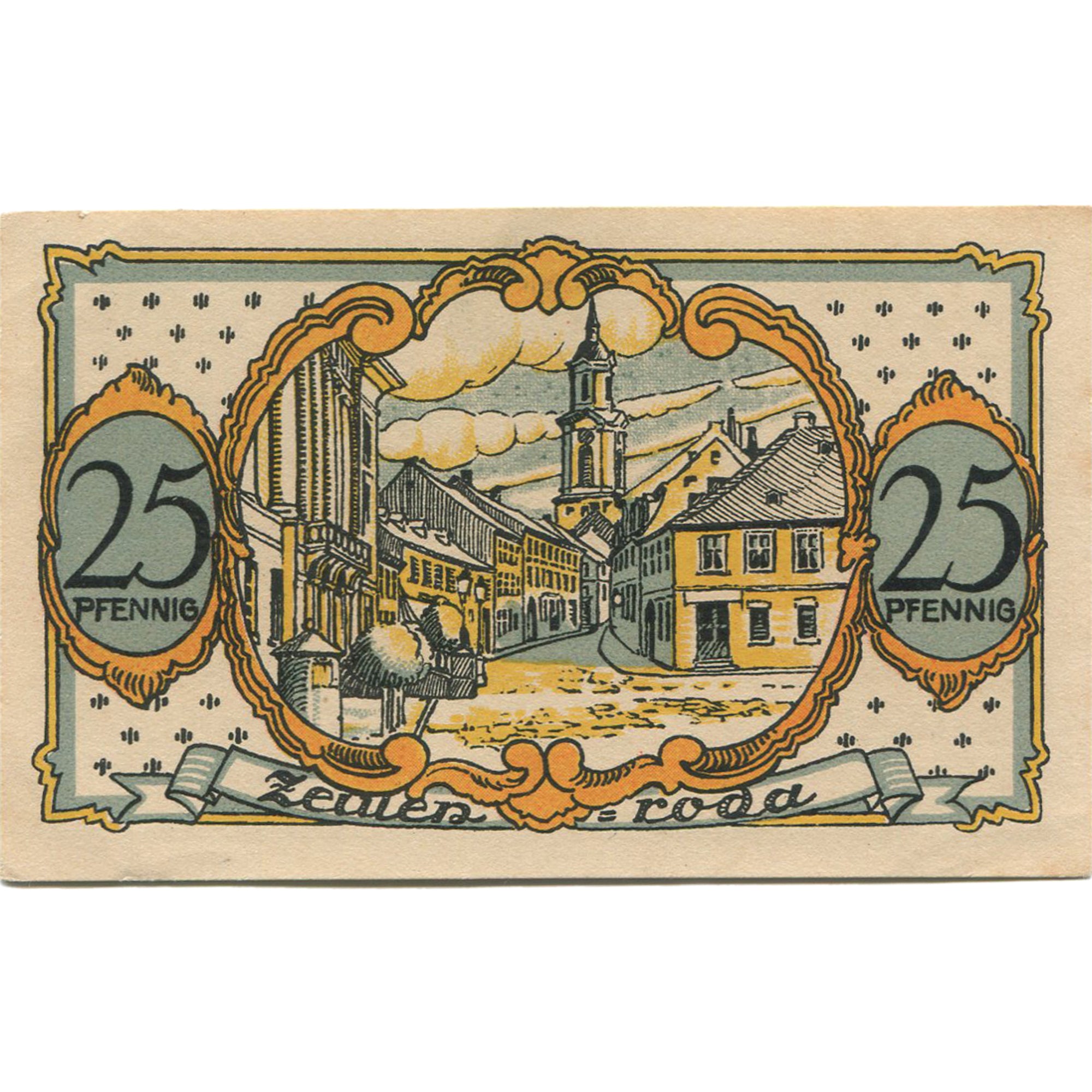 Banknot, Niemcy, Zeulenroda, 25 Pfennig, rue 1921-11-01, UNC(63) Mehl:1470.1
