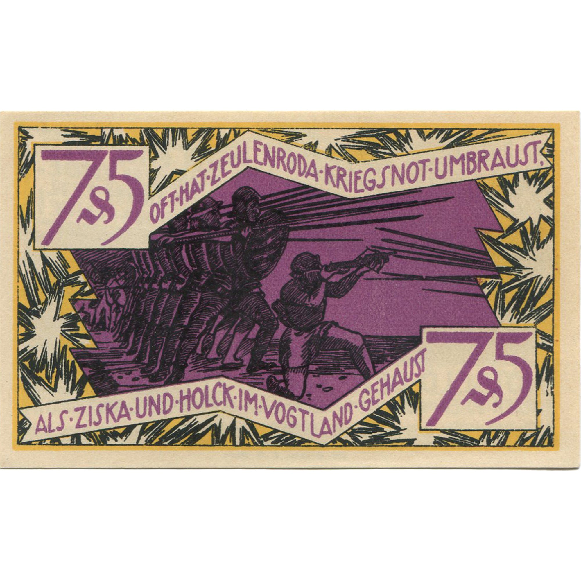 Banconote, Germania, Zeulenroda, 75 Pfennig, personnage 4, 1921 SPL Mehl:1470.1