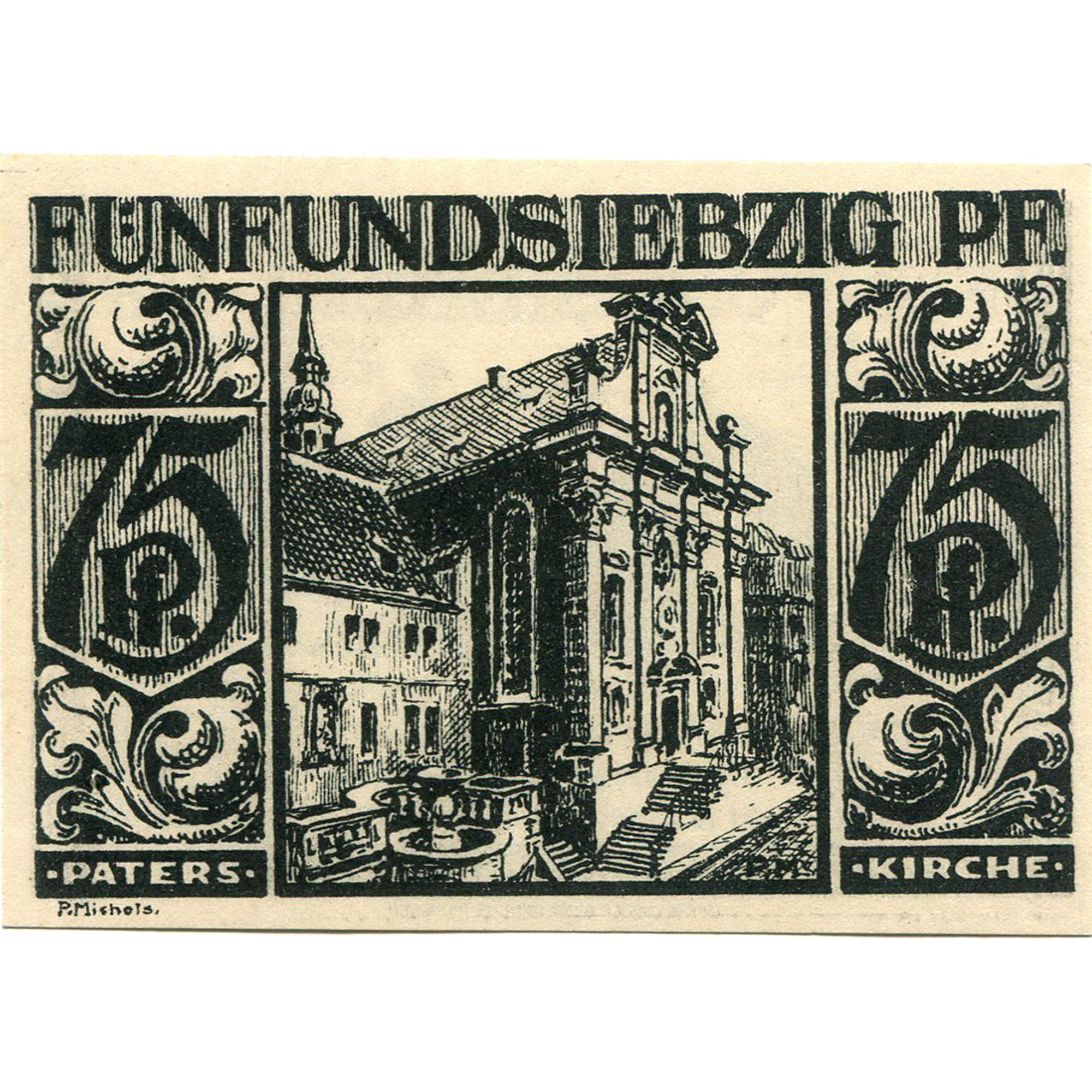 Banconote, Germania, Paderborn, 75 Pfennig, Batiment 1921-11-10, SPL Mehl:1043.4