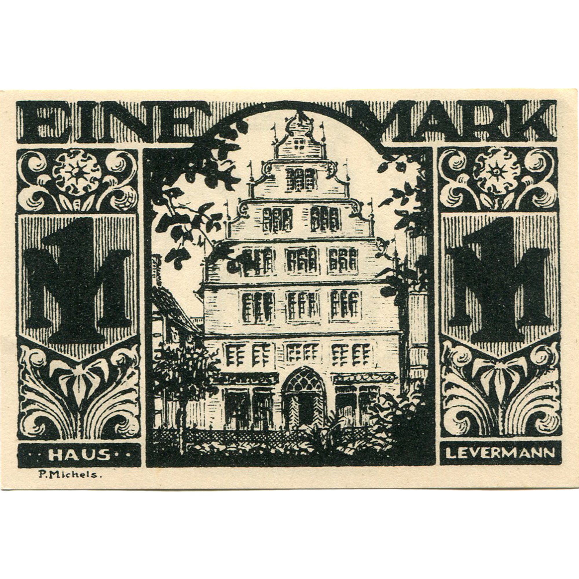 Banknot, Niemcy, Paderborn, 1 Mark, mairie 1921-11-10, UNC(63) Mehl:1043.4