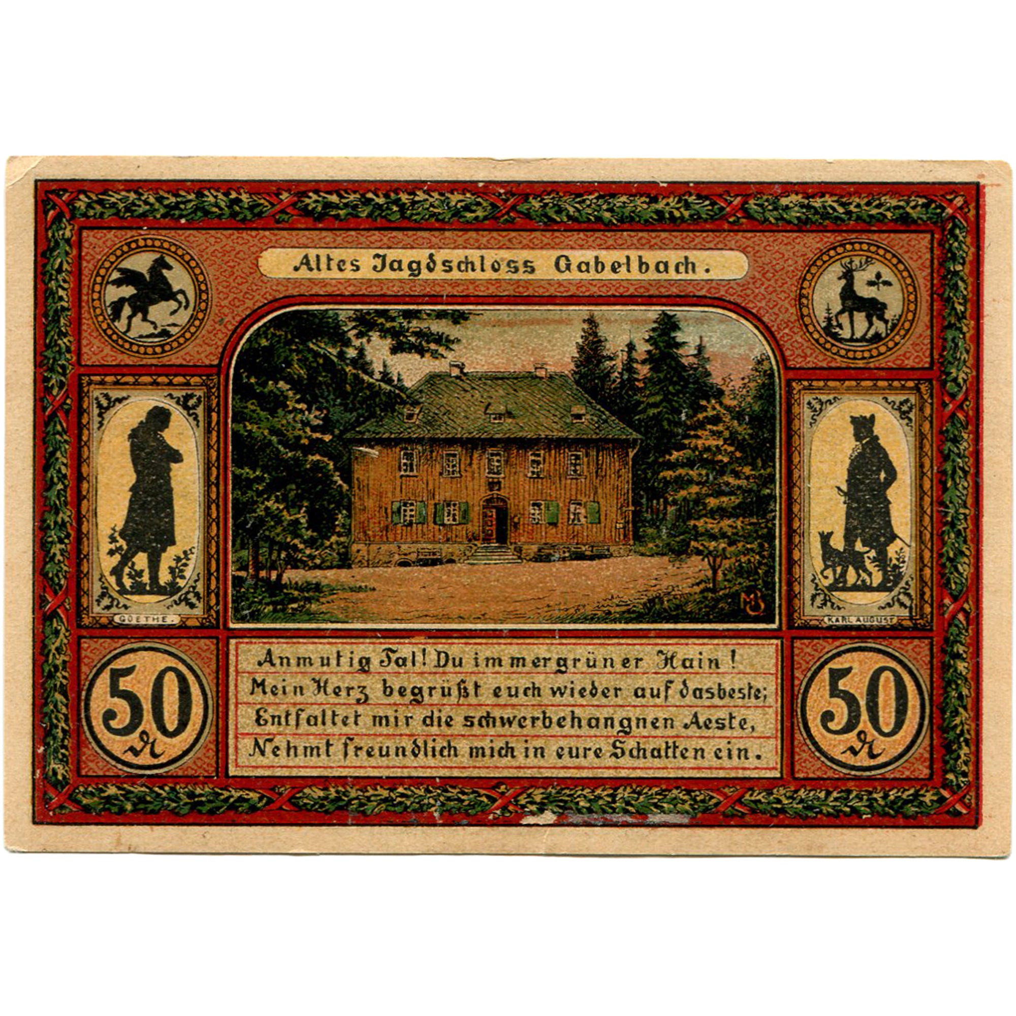 Geldschein, Deutschland, ilmenau, 50 Pfennig, chalet, 1921, UNZ-, Mehl:643.3