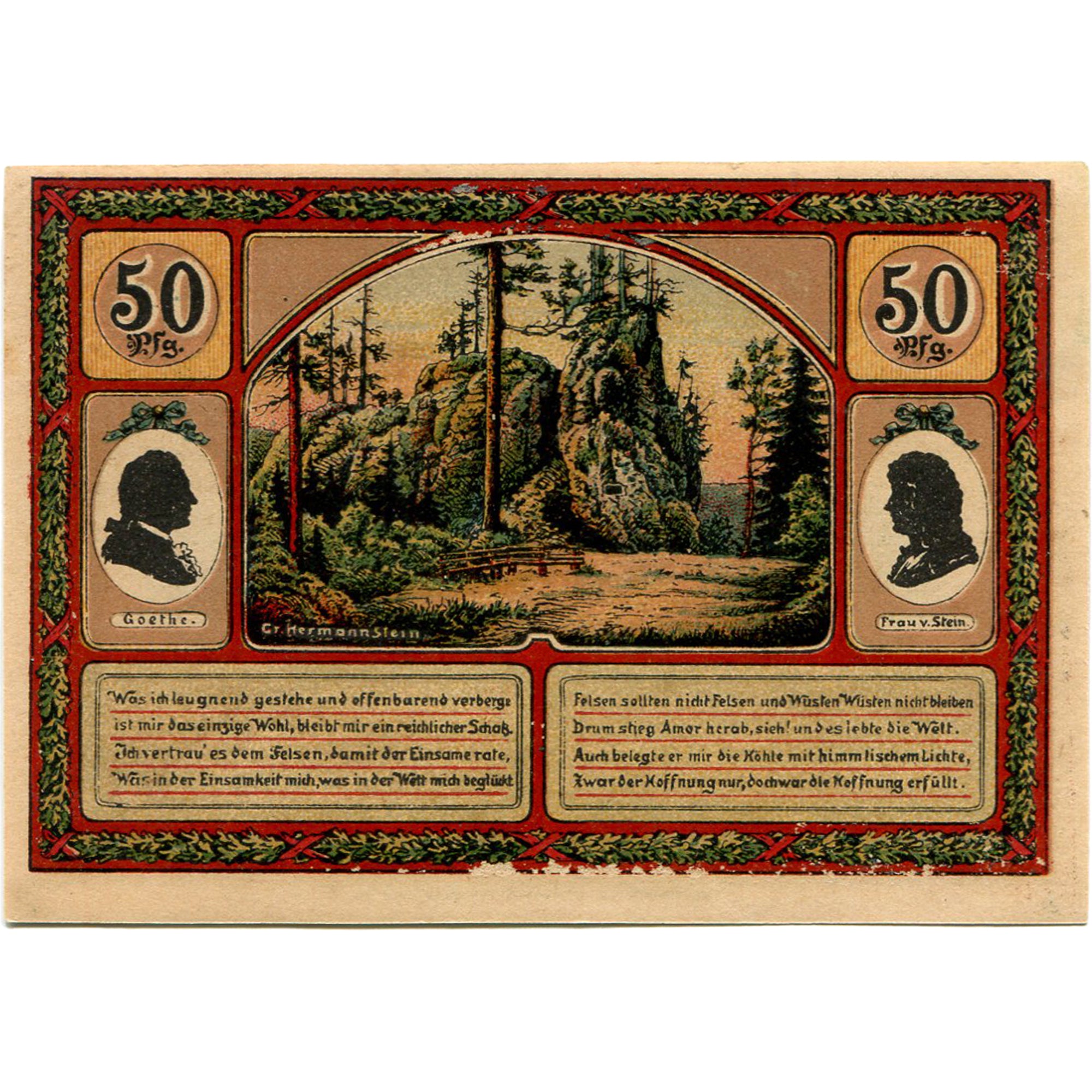 Banknot, Niemcy, ilmenau, 50 Pfennig, Forêt, 1921, UNC(63), Mehl:643.3