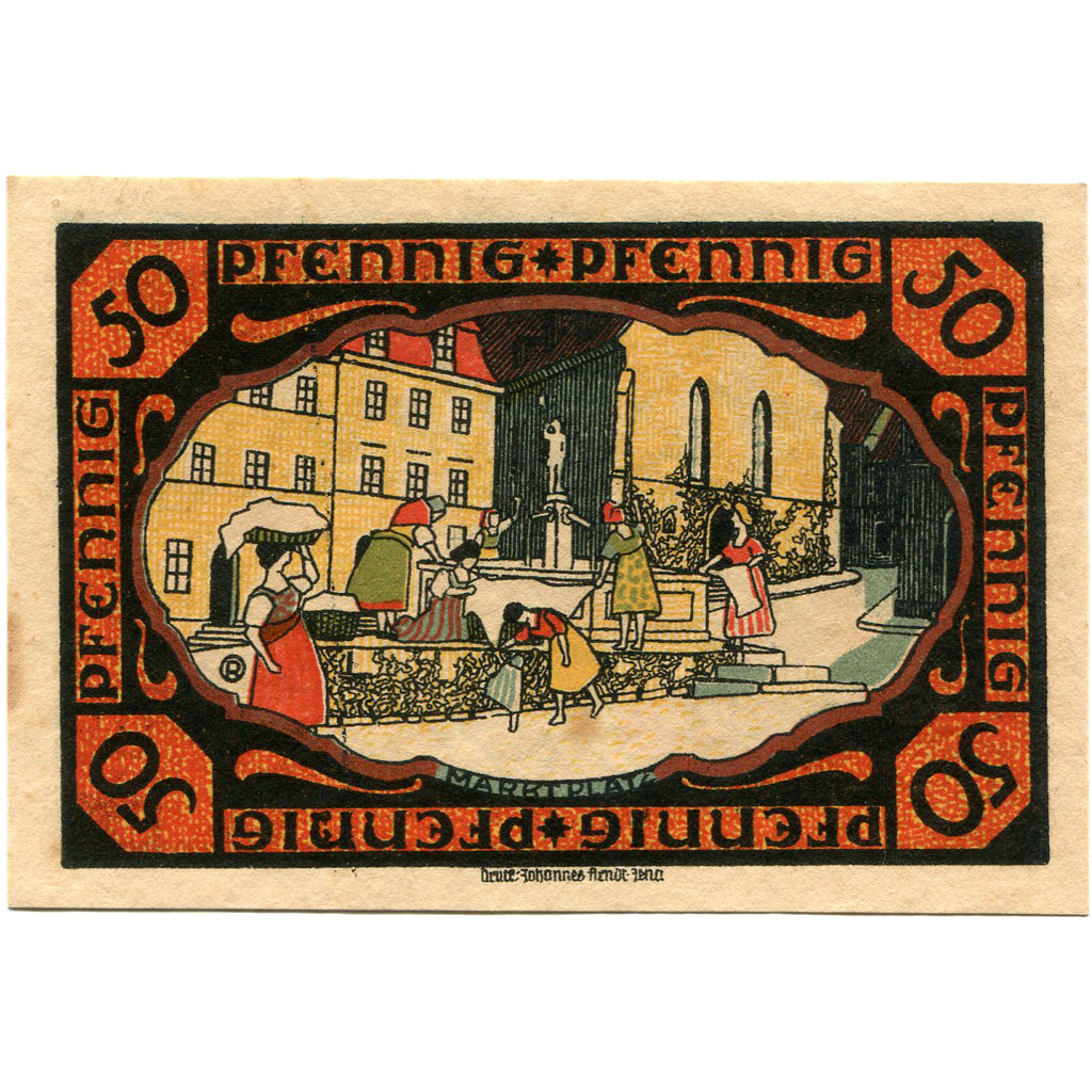 Banknot, Niemcy, Possneck, 50 Pfennig, place, 1921, UNC(60-62), Mehl:1066.1