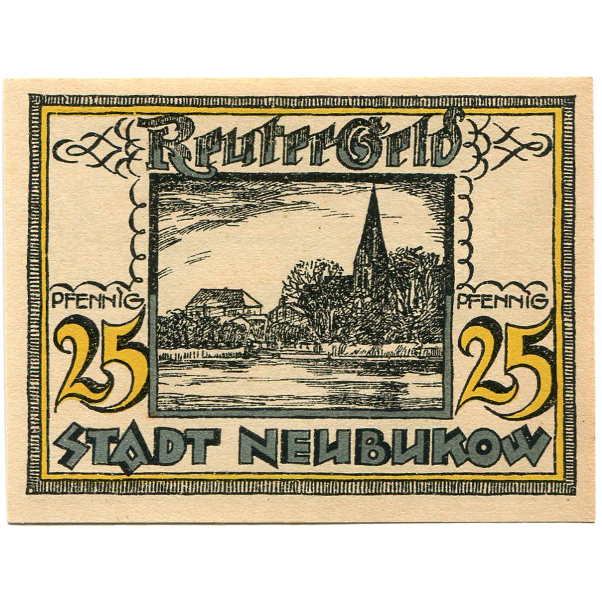 Banknot, Niemcy, Neubukow, 25 Pfennig, village 1922-05-31, AU(55-58) Mehl:936.1