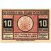Geldschein, Deutschland, Wunstorf, 10 Pfennig, château 1922, UNZ- Mehl:1458.2