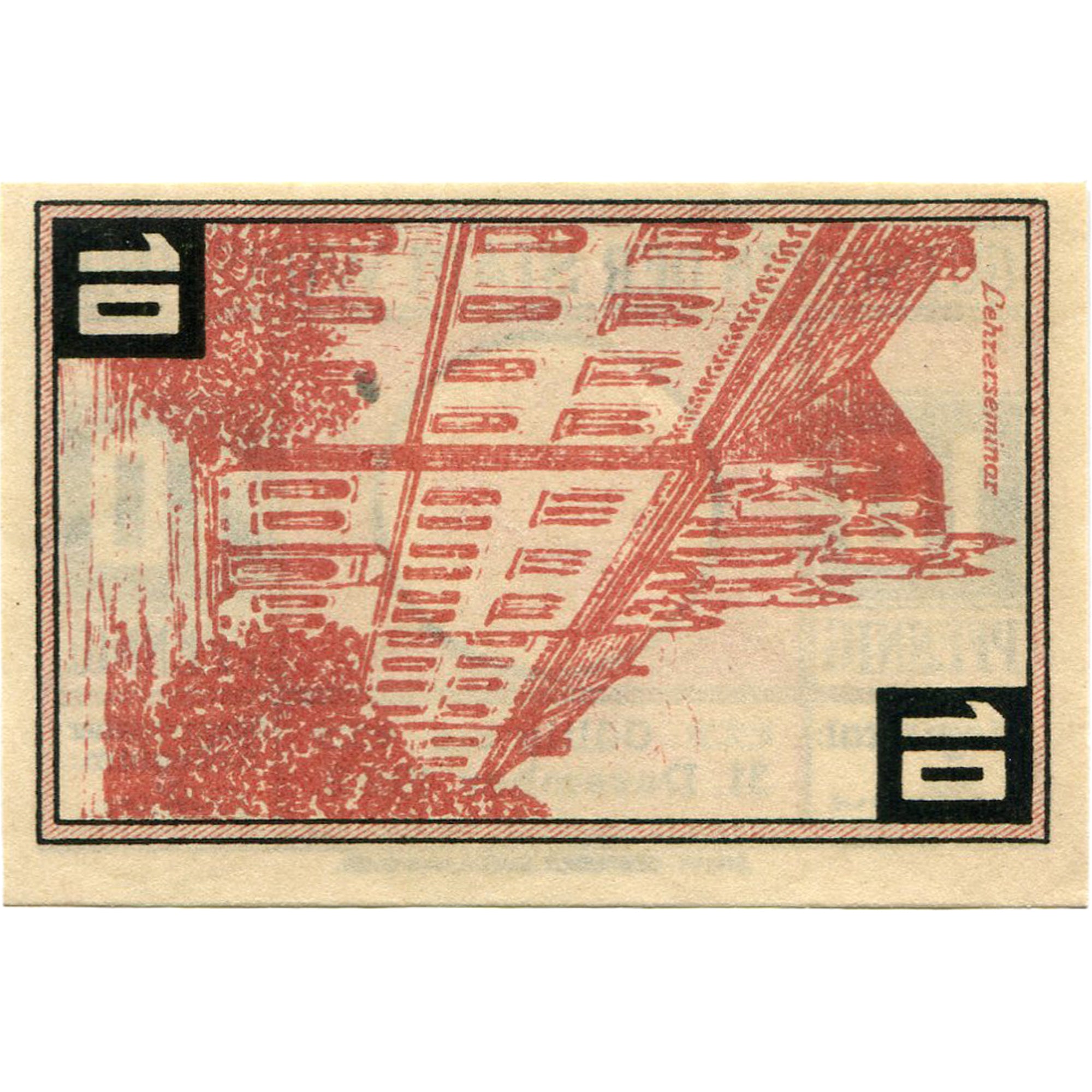Geldschein, Deutschland, Wunstorf, 10 Pfennig, château 1922, UNZ- Mehl:1458.2