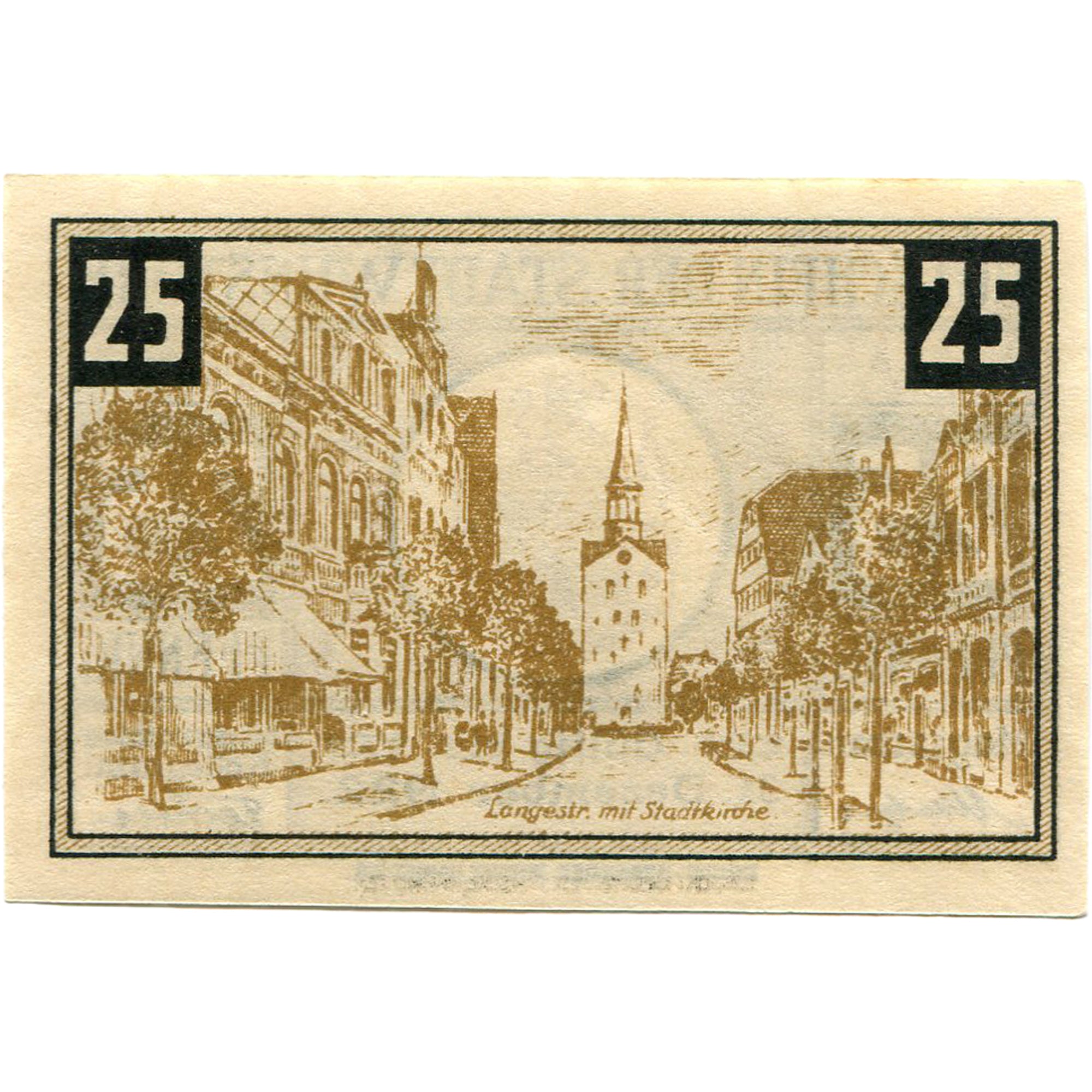 Banconote, Germania, Wunstorf, 25 Pfennig, château, 1922, SPL Mehl:1458.2