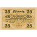 Banknot, Niemcy, Klein-Nordende-Lieth, 25 Pfennig, ferme, 1921 SPL Mehl:706.1a