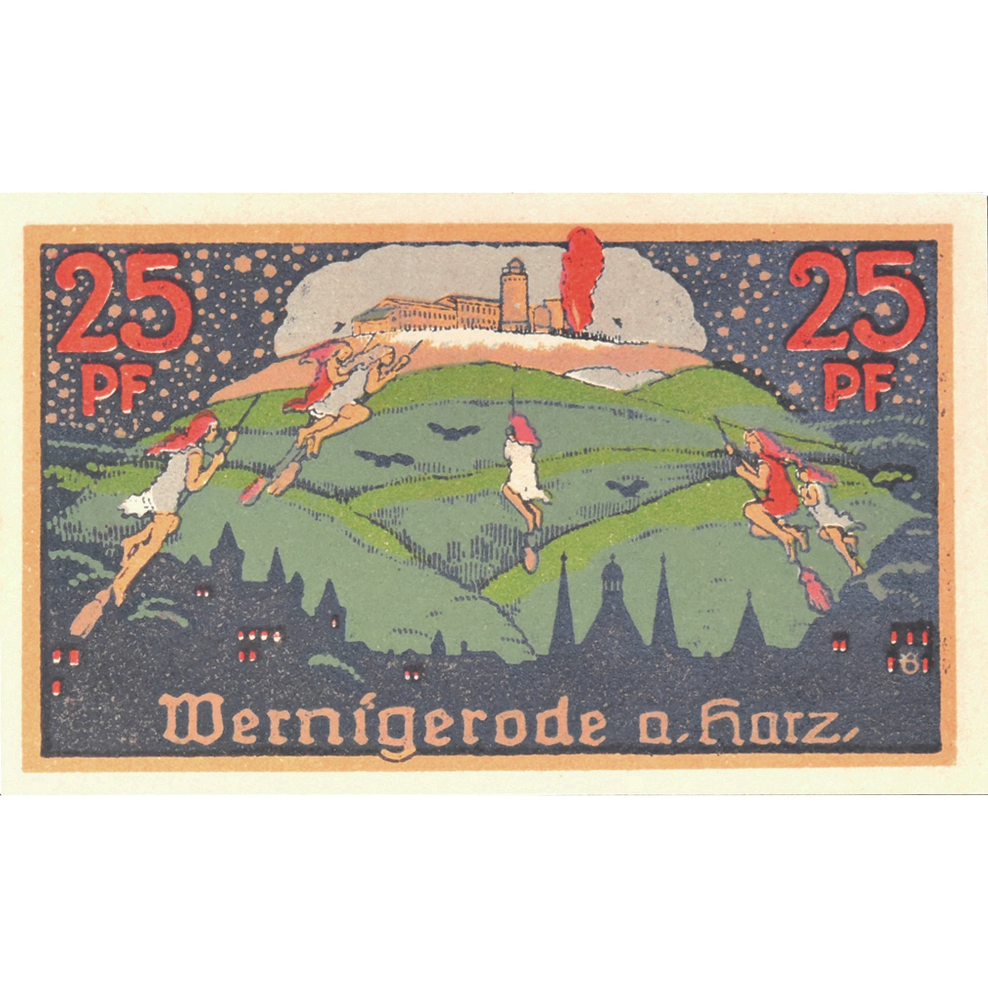 Banconote, Germania, Wernigerode, 25 Pfennig, château, 1920 SPL Mehl:1407.1